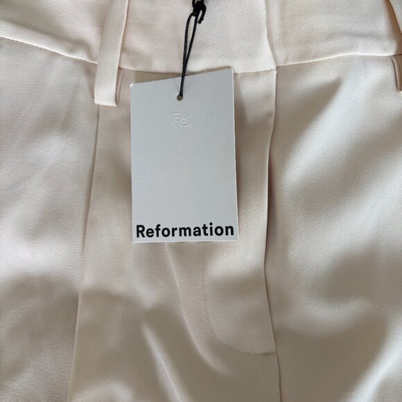 Reformation Alex Mid Rise Pant Ivory - Size 6 - Picture 7 of 7